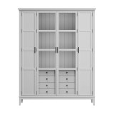 Деревянный шкаф книжный Квадро-С 422Ф/04 белый лак картинка 2