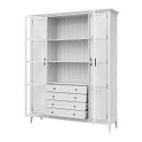 Деревянный шкаф книжный Квадро-С 422Ф/04 белый лак картинка 4