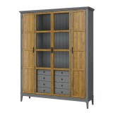 Деревянный шкаф книжный Квадро-С 422Ф/04 серый 7042 - антик 24 картинка 3 Деревянный шкаф книжный Квадро-С 422Ф/04 серый 7042 - антик 24 картинка 3