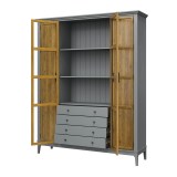 Деревянный шкаф книжный Квадро-С 422Ф/04 серый 7042 - антик 24 картинка 4 Деревянный шкаф книжный Квадро-С 422Ф/04 серый 7042 - антик 24 картинка 4