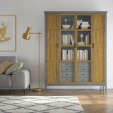 Деревянный шкаф книжный Квадро-С 422Ф/04 серый 7042 - антик 24 картинка 6 Деревянный шкаф книжный Квадро-С 422Ф/04 серый 7042 - антик 24 картинка 6