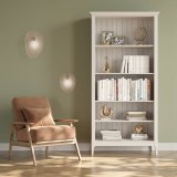 Деревянный стеллаж Квадро-С 20 белый лак массив сосны картинка 4 Деревянный стеллаж Квадро-С 20 белый лак массив сосны картинка 4