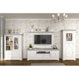 Комод Форест 2 двери и полки белый воск/антрацит