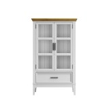 Коллекция мебели Квадро - С из сосны / Шкаф для посуды 21 белый лак - антик 24 №1 Коллекция мебели Квадро - С из сосны / Шкаф для посуды 21 белый лак - антик 24 №1