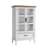 Коллекция мебели Квадро - С из сосны / Шкаф для посуды  21 белый лак - антик 24 купить недорого