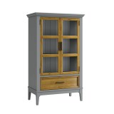 Коллекция мебели Квадро - С из сосны / Шкаф для посуды  21 серый 7042 - антик 24 купить недорого