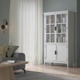 Коллекция мебели Квадро - С массив сосны / Шкаф для посуды  22-185 белый лак 5