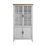 Коллекция мебели Квадро - С массив сосны / Шкаф для посуды 22-185 белый лак - антик 24-1 Коллекция мебели Квадро - С массив сосны / Шкаф для посуды 22-185 белый лак - антик 24-1