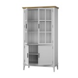 Коллекция мебели Квадро - С массив сосны / Шкаф для посуды 22-185 белый лак - антик 24-2 Коллекция мебели Квадро - С массив сосны / Шкаф для посуды 22-185 белый лак - антик 24-2