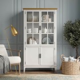 Коллекция мебели Квадро - С массив сосны / Шкаф для посуды 22-185 белый лак - антик 24-6 Коллекция мебели Квадро - С массив сосны / Шкаф для посуды 22-185 белый лак - антик 24-6