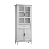 Коллекция мебели Квадро - С массив сосны / Шкаф для посуды  221-185 белый лак купить недорого