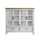 Коллекция мебели Квадро - С массив сосны / Шкаф для посуды 42 белый лак-антик 24  картинка 2