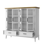 Коллекция мебели Квадро - С массив сосны / Шкаф для посуды 42 белый лак-антик 24  картинка 3