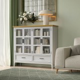 Коллекция мебели Квадро - С массив сосны / Шкаф для посуды 42 белый лак-антик 24  картинка 6