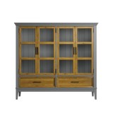 Коллекция мебели Квадро - С массив сосны / Шкаф для посуды 42 серый 7042-антик 24  картинка 2