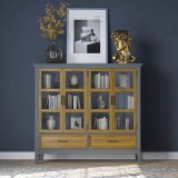 Коллекция мебели Квадро - С массив сосны / Шкаф для посуды 42 серый 7042-антик 24  картинка 5