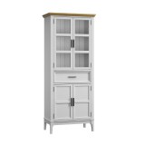 Коллекция мебели Квадро - С / Шкаф для посуды  221-185 белый лак-антик 24 купить недорого