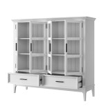 Коллекция мебели Квадро - С массив сосны / Шкаф для посуды 42 белый лак  купить недорого скидки