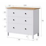 Комод 3 ящика ХЕМНЭС (Россия) белый/светло-коричневый - 4 Комод 3 ящика ХЕМНЭС (Россия) белый/светло-коричневый - 4