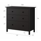 Комод 3 ящика ХЕМНЭС (Россия) венге - картинка 4 Комод 3 ящика ХЕМНЭС (Россия) венге - картинка 4