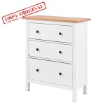 Комод 3 ящика КЫМОР ХЕМНЭС MINI белый/светло-коричневый картинка 1