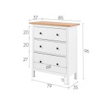 Комод 3 ящика КЫМОР ХЕМНЭС MINI белый/светло-коричневый картинка 3