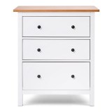 Комод 3 ящика КЫМОР ХЕМНЭС MINI белый/светло-коричневый картинка 5