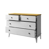 Комод Бон Вояж 04 Белый лак / Антик №24 картинка 3 Комод Бон Вояж 04 Белый лак / Антик №24 картинка 3