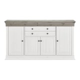 Комод Бостон 4+2 с откидной крышкой Белый воск+серый - картинка 2 Комод Бостон 4+2 с откидной крышкой Белый воск+серый - картинка 2