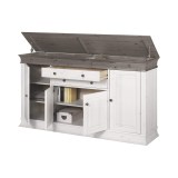 Комод Бостон 4+2 с откидной крышкой Белый воск+серый- картинка 4 Комод Бостон 4+2 с откидной крышкой Белый воск+серый- картинка 4