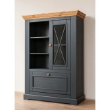 Комод Форест 2 двери и полки серый 7012/бейц-масло картинка 2 Комод Форест 2 двери и полки серый 7012/бейц-масло картинка 2