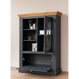 Комод Форест 2 двери и полки серый 7012/бейц-масло картинка 3 Комод Форест 2 двери и полки серый 7012/бейц-масло картинка 3