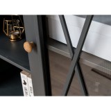 Комод Форест 2 двери и полки серый 7012/бейц-масло картинка 9 Комод Форест 2 двери и полки серый 7012/бейц-масло картинка 9