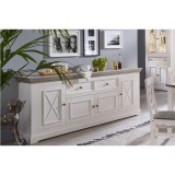 Комод Форест 4 двери 2 ящика белый воск/антрацит Комод Форест 4 двери 2 ящика белый воск/антрацит