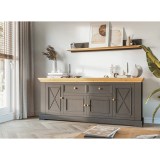 Комод Форест 4 двери 2 ящика серый 7012/бейц-масло картинка 9 Комод Форест 4 двери 2 ящика серый 7012/бейц-масло картинка 9