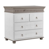 Комод Хельсинки -22 Белый воск+серый   - картинка 1