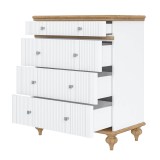 Комод Рандеву-04 (838) МАССИВ СОСНЫ Белый лак + антик №24-3 Комод Рандеву-04 (838) МАССИВ СОСНЫ Белый лак + антик №24-3