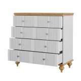 Комод Рандеву-04 МАССИВ СОСНЫ Белый лак + антик №24 картинка 3