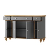 Комод Рандеву-223 МАССИВ СОСНЫ серый № 7042 + антик №24 картинка 3 Комод Рандеву-223 МАССИВ СОСНЫ серый № 7042 + антик №24 картинка 3