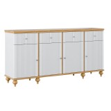 Тумба Рандеву- 44  МАССИВ СОСНЫ Белый лак + антик №24