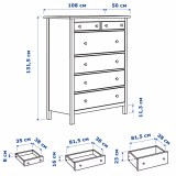 Комод с 6 ящиками КАНТРИ (ХЕМНЭС) белый - картинка 2 Комод с 6 ящиками КАНТРИ (ХЕМНЭС) белый - картинка 2
