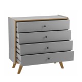 Комод Винтаж 4 ящика серый лак/браун картинка 2 Комод Винтаж 4 ящика серый лак/браун картинка 2