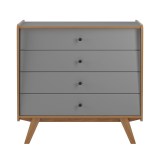 Комод Винтаж 4 ящика серый лак/браун картинка 3 Комод Винтаж 4 ящика серый лак/браун картинка 3