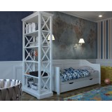 Кровать-диван Бейли с выдвижными ящиками белый воск/антрацит1 Кровать-диван Бейли с выдвижными ящиками белый воск/антрацит1