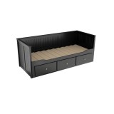 Кровать-кушетка 80х200 с ящиками КАНТРИ (ХЕМНЭС) черный (3уп.)  - картинка 1