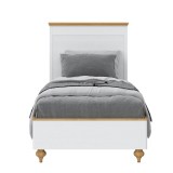 Кровать Рандеву-90 из СОСНЫ Белый лак + антик №24 - картинка 2 Кровать Рандеву-90 из СОСНЫ Белый лак + антик №24 - картинка 2