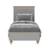 Кровать Рандеву-90 из СОСНЫ серый + антик - картинка 2