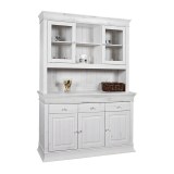 Кухонный Буфет Бостон белый воск массив сосны купить в Москве