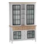 Купить Буфет Сканди 4 стеклянные двери и ящики белый воск/антик в Москве