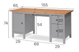 КЫМОР Стол письменный 155х65х74 серый/светло-коричневый картинка 4